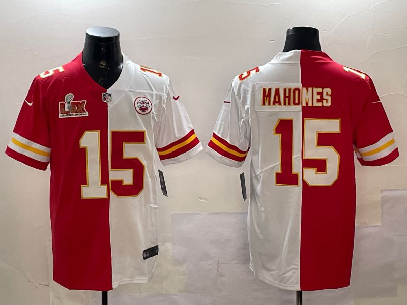 Men Kansas City Chiefs #15 Mahomes White red 2025 Nike Vapor Limited NFL Jersey style 3